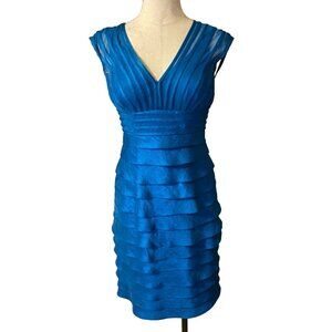 Adrianna Papell Dress 4 Peacock Blue Party Wedding Event Party Cruise Holiday
